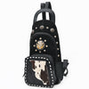 ADBGA908 American Darling Western Sling Bag - Hand Tooled Floral Leather & Hair-on Cowhide