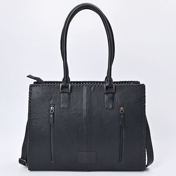 ADBG1819 American Darling Hand Tooled Floral & Hair-On Cowhide Western Leather Tote Bag