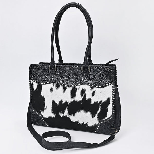 ADBG1819 American Darling Hand Tooled Floral & Hair-On Cowhide Western Leather Tote Bag