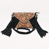 ADBG1821 American Darling Hand Tooled Floral Envelop Bag with Fringes and Damascus Detailing