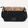 ADBG1821 American Darling Hand Tooled Floral Envelop Bag with Fringes and Damascus Detailing