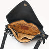 ADBG1821 American Darling Hand Tooled Floral Envelop Bag with Fringes and Damascus Detailing