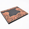 ADBG1823 American Darling Hand Tooled Floral & Crocodile Embossed Leather Western Portfolio Bag