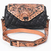 ADBG1824 American Darling Hand Tooled Floral Carved Quilted Leather Western Cross body Bag