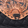 ADBG1824 American Darling Hand Tooled Floral Carved Quilted Leather Western Cross body Bag