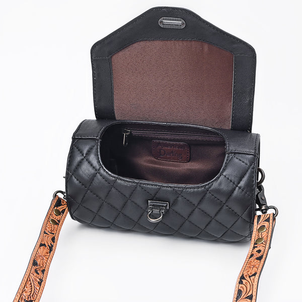 ADBG1824 American Darling Hand Tooled Floral Carved Quilted Leather Western Cross body Bag