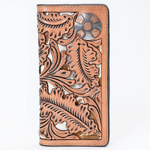 ADBG1826 American Darling Hand Tooled Floral Carved Leather Wallet handbag