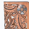 ADBG1826 American Darling Hand Tooled Floral Carved Leather Wallet handbag