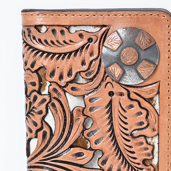 ADBG1826 American Darling Hand Tooled Floral Carved Leather Wallet handbag