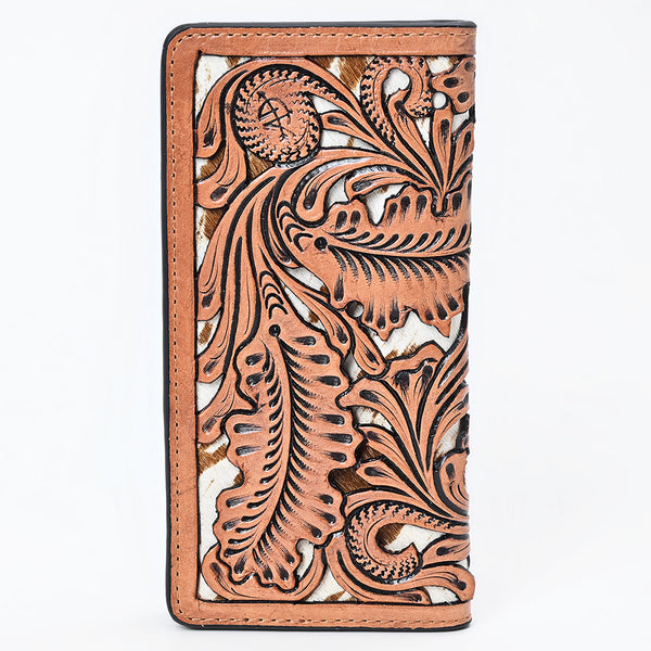 ADBG1826 American Darling Hand Tooled Floral Carved Leather Wallet handbag