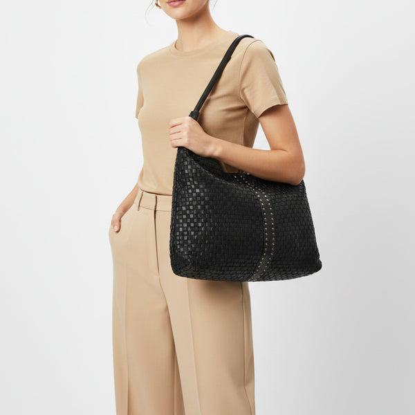 SWC141 Artisan Woven Leather Hobo Bag