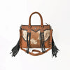 ADBGM801 American Darling Handcrafted Hair-On Cowhide Tote Bag with Western Fringes