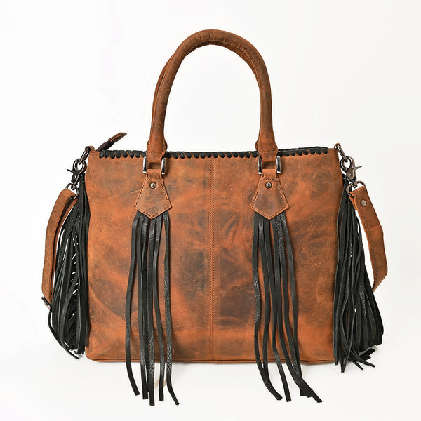 ADBGM801 American Darling Handcrafted Hair-On Cowhide Tote Bag with Western Fringes
