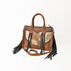 ADBGM801 American Darling Handcrafted Hair-On Cowhide Tote Bag with Western Fringes