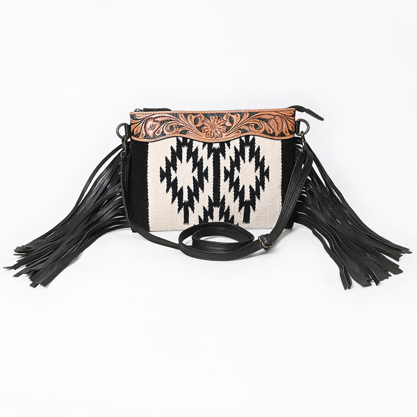 ADBG1828 American Darling Hand Woven Saddle Blanket Cross body Bag with Western Fringes