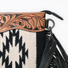 ADBG1828 American Darling Hand Woven Saddle Blanket Cross body Bag with Western Fringes