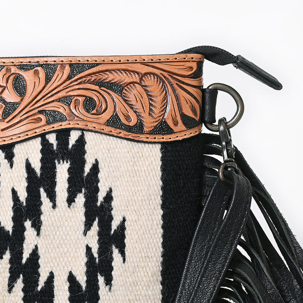ADBG1828 American Darling Hand Woven Saddle Blanket Cross body Bag with Western Fringes