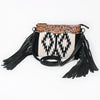 ADBG1828 American Darling Hand Woven Saddle Blanket Cross body Bag with Western Fringes