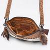 ADBG1829 American Darling Hand Tooled Floral & Cowhide Cross body Bag with Western Fringes