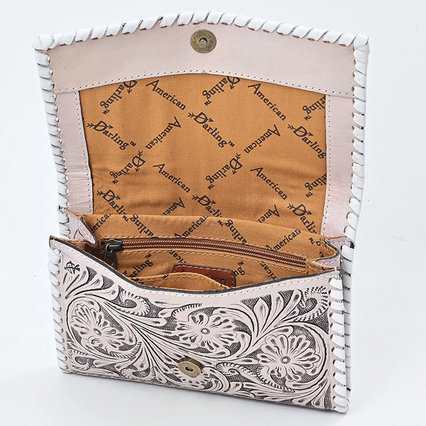 ADBG1831 American Darling Hand Tooled Floral Carved Braided Leather Western Crossbody Bag