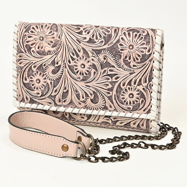 ADBG1831 American Darling Hand Tooled Floral Carved Braided Leather Western Crossbody Bag