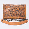ADBG1831 American Darling Hand Tooled Floral Carved Braided Leather Western Crossbody Bag