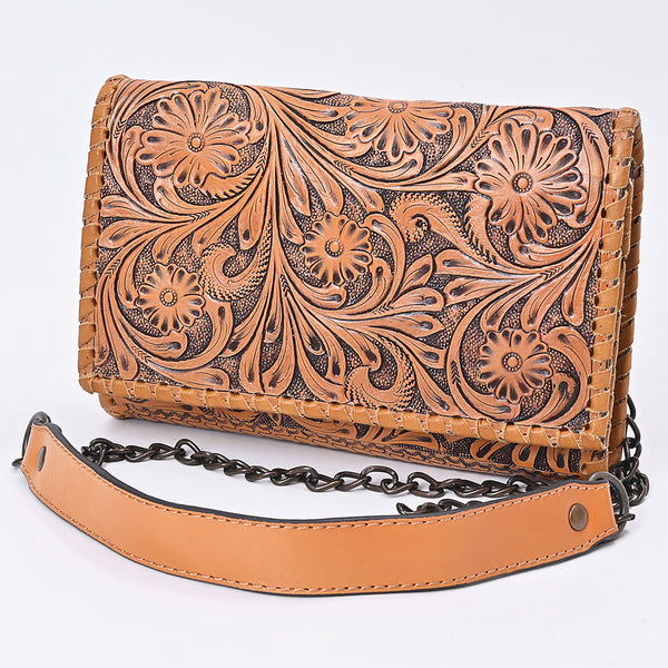 ADBG1831 American Darling Hand Tooled Floral Carved Braided Leather Western Crossbody Bag