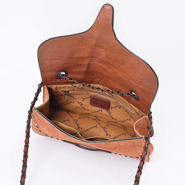 ADBG1832 American Darling Western Cross body Bag with Rivetted Genuine Suede Leather & Embroidery