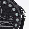 ADBG1836 American Darling Western Leather Canteen Bag Boot Stitching Damascus Textures
