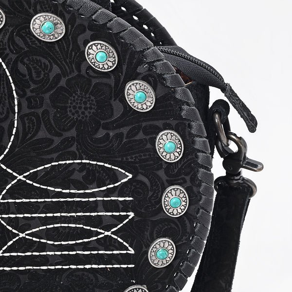 ADBG1836 American Darling Western Leather Canteen Bag Boot Stitching Damascus Textures