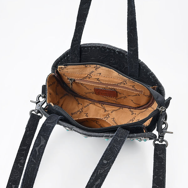 ADBG1836 American Darling Western Leather Canteen Bag Boot Stitching Damascus Textures