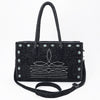 ADBG1837 American Darling Western Leather Tote Bag Boot Stitching & Damascus