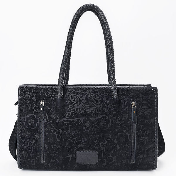 ADBG1837 American Darling Western Leather Tote Bag Boot Stitching & Damascus