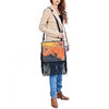ADBGA938 American Darling Western Hand Tooled Floral Cross body Bag with Long Leather Fringes