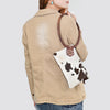 ADBG1841 American Darling Western Wristlet Bag with Hair-On Cowhide and Hand-Tooled Floral Detail