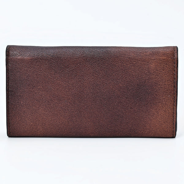 ADBG1842 American Darling Western Wallet Bag with Hand-Tooled Floral Carving and Buck Stitching