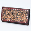 ADBG1842 American Darling Western Wallet Bag with Hand-Tooled Floral Carving and Buck Stitching