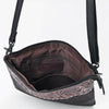 OHG201 Ohlay Hand-Tooled Leather Crossbody Bag with Floral Accents