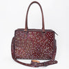ADBG1845 American Darling Western Leather Tote Bag with Hand-Tooled Accents and Riveted Detail