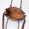 ADBG1845 American Darling Western Leather Tote Bag with Hand-Tooled Accents and Riveted Detail