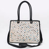 ADBG1848 American Darling Western Leather Tote Bag - Hair-On Cowhide & Braided Riveted Detail