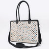 ADBG1848 American Darling Western Leather Tote Bag - Hair-On Cowhide & Braided Riveted Detail