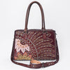 ADBG1849 American Darling Western Leather Tote Bag - Hand-Tooled Floral Carved Shoulder Bag