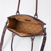 ADBG1849 American Darling Western Leather Tote Bag - Hand-Tooled Floral Carved Shoulder Bag
