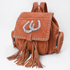 ADBG1853 American Darling Western Genuine Suede Backpack Bag with Fringes and Horseshoe Concho