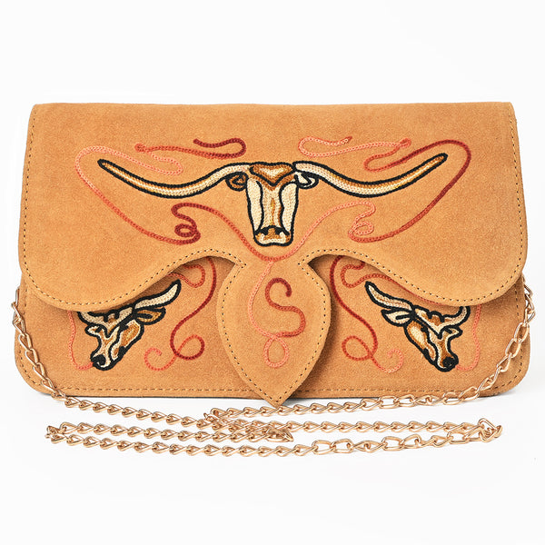ADBGA944 American Darling Western Embroidered Genuine Suede Cross body Bag