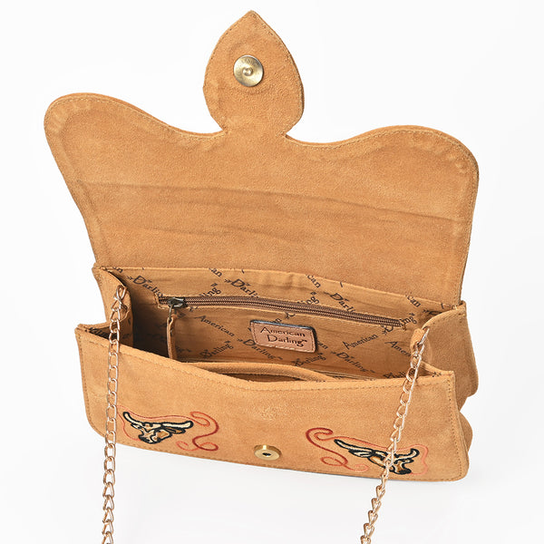 ADBGA944 American Darling Western Embroidered Genuine Suede Cross body Bag