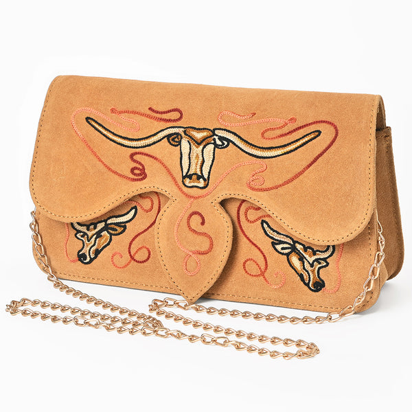 ADBGA944 American Darling Western Embroidered Genuine Suede Cross body Bag