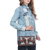 ADBGA944 American Darling Western Embroidered Genuine Suede Cross body Bag