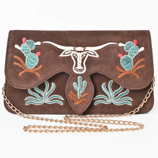 ADBGA944 American Darling Western Embroidered Genuine Suede Cross body Bag